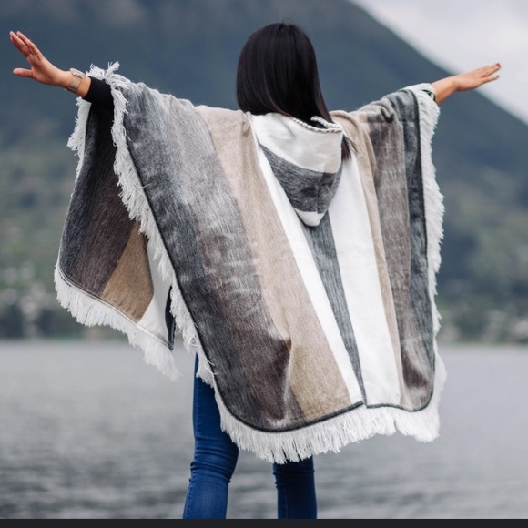 Alpamowi Sweaters - Alpamowi Butter Alpaca Poncho with Hood